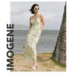 Petite Studio x Suggyl Dress Imogene Fern Print Boho Tropical Green Size S